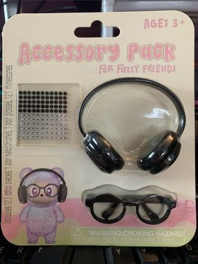 Accessory Pack for Fuzzy Friends - Black with rhinestones for bling!